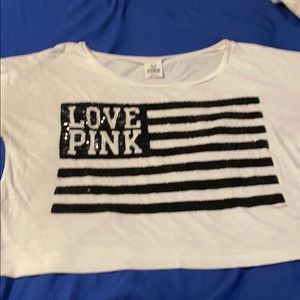 Victoria secret pink oversized cropped t